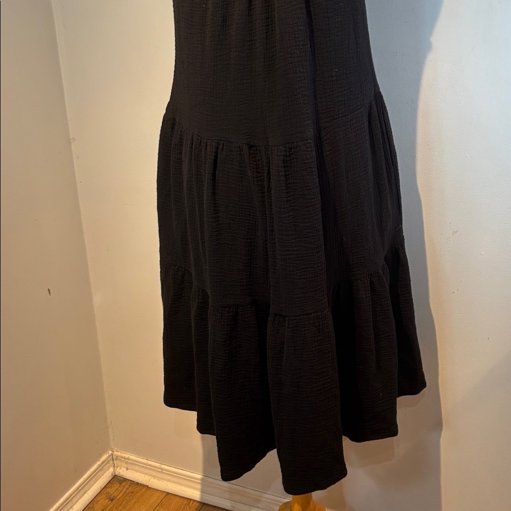 Thursday’s Tiered Cotton Gauze Maxi Dress black size large - Picture 10 of 16